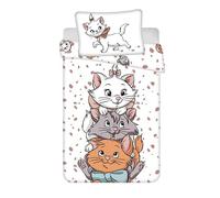 Disney Aristochats Parure de lit pour bébé Marie & Amis des chats, housse de couette 100 x 135 cm + taie d'oreiller 40 x 60 cm, 100 % coton