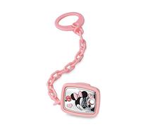 Disney Baby - Attache sucette avec chaînes Minnie Mouse - détails en argent - cadeau de baptême/anniversaire