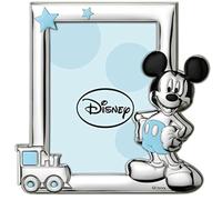 Disney Baby - Cadre photo à poser - Argenté - Idéal pour la table de chevet dans la chambre d'enfant - Idée cadeau de baptême ou d'anniversaire - Motif Mickey Mouse