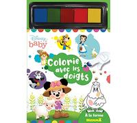 Disney Baby - Colorie avec les doigts - A la ferme - Livre de coloriage avec peinture aux doigts - Dès 3 ans