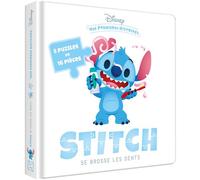 DISNEY BABY - Mes Premières Histoires - Stitch se brosse les dents - 5 grands puzzles 16 pc - Walt Disney - Hachette Disney - cartonné - Album jeunesse