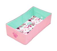 Bright Starts Disney Baby Minnie, TuckAway Baignoire Pliable Bébé Rose, se fixe sous la douche pour se transformer en baignoire, facile à nettoyer, portable, 12 mois à 5 ans