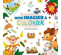 Disney Baby - Mon imagier à colorier - avec les animaux Disney - Livre de coloriage imagier -Dès 3 ans