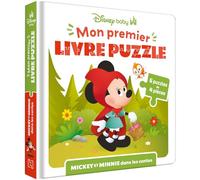 DISNEY BABY - Mon Premier livre puzzle - 4 pièces - Mickey et Minnie dans les contes