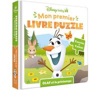 DISNEY BABY - Mon Premier livre puzzle - 4 pièces - Olaf et le Printemps - Walt Disney - Hachette Disney - cartonné - Album jeunesse