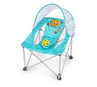 Bright Starts Disney Le Monde de Nemo Siège de Voyage Pop 'N Chill, Utilisation Intérieure/Extérieure, Siège pour Bébé avec Canopée UPF 50+, Bleu, Âges 0-6 Mois