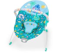 Bright Starts, Disney Stitch Transat vibrant bébé Ohana Paradise, Barre de jeux amovible, 2 jouets inclus, pour 0-6 mois
