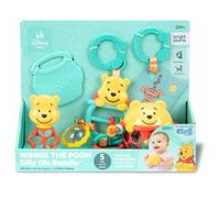 DISNEY BABY -WINNIE- Coffret cadeau de naissance bébé, 5 jouets dont 1 de dentition Winnie et O ball, hochet et attache poussette
