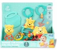 DISNEY BABY -WINNIE- Coffret cadeau de naissance bébé, 5 jouets dont 1 de dentition Winnie et O ball, hochet et attache poussette
