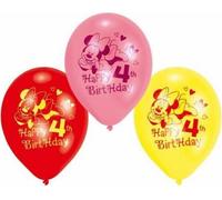 Disney - Ballons, latex, 4e anniversaire pack de 6 SG25549 (taille unique) (Coloré)