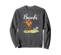 Disney Bambi and Thumper Leaping Sweatshirt, Unisexe pour Adultes, Chiné Foncé, L
