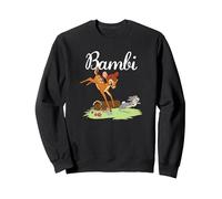 Disney Bambi and Thumper Leaping Sweatshirt, Unisexe pour Adultes, Noir, S