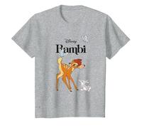 Disney Bambi and Thumper with Butterflies T-Shirt, Enfant, Gris Chiné, 3 Ans