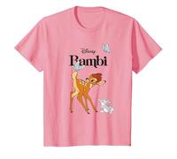 Disney Bambi and Thumper with Butterflies T-Shirt, Enfant, Rose, 4 Ans