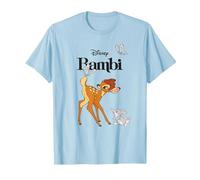 Disney Bambi and Thumper with Butterflies T-Shirt, Homme, Bleu Céleste, S