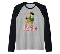 Disney Bambi Christmas Deer Santa Funny Holiday Manche Raglan