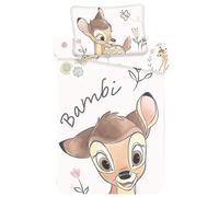 Disney Bambi Parure de lit Bébé 100% Coton - Housse de Couette 100x135 cm + Taie d'oreiller 40x60 cm
