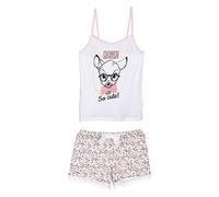 Disney Bambi, Pyjama Court Femme, blanc et rose, taille M (91/98cm)