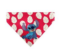 Disney Bandana Lilo et Stitch pour Animal Domestique Motif Feuilles avec Point Assis Rouge