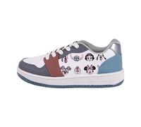 Disney Baskets Personnages Couleur Bleue, Grise, Blanche et Bordeaux - Taille 34 - Fermeture à Lacets - Sneakers pour Enfants avec Semelle PVC - Produit Original Conçu en Espagne
