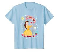 Disney Beauty and the Beast Belle Birthday Princess T-Shirt, Enfant, Bleu Céleste, 4 ans