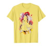 Disney Beauty and the Beast Belle Flower Silhouette T-Shirt, Homme, Citron, S