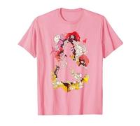 Disney Beauty and the Beast Belle Flower Silhouette T-Shirt, Homme, Rose, XXL
