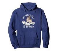 Disney Beauty And The Beast Belle My Weekend Is Booked Sweat à Capuche, Unisexe pour adultes, Bleu Marine, XL