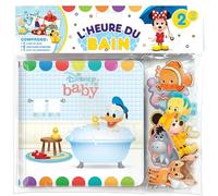 Disney Bébé L'Heure du Bain - Livres d'activités pour enfants, livre de bain de 6 pages, 6 ventouses en relief et étanches, 1 sac en filet