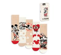 Disney Beige Minnie Mouse Chaussettes mollet Lot de 5 Femme