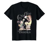 Disney Belle & Vanellope Coffee And Books T-Shirt, Enfant, Noir, 2 ans