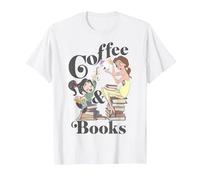 Disney Belle & Vanellope Coffee And Books T-Shirt, Homme, Blanc, 3XL