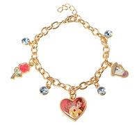 Disney BH00184YL-65.PH Bracelet à breloques en émail multicolore pour filles La Belle et la Bête