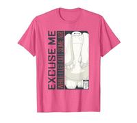 Disney Big Hero 6 TV Series Baymax Excuse Me T-Shirt, Homme, Rose Chiné, S
