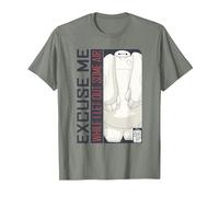 Disney Big Hero 6 TV Series Baymax Excuse Me T-Shirt, Homme, Vert kaki chiné, S