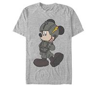 Disney Big & Tall Classic Mickey Jet Pilot Men's Tops Short Sleeve Tee Shirt, Athletic Heather, 4X-Large Tall