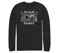 Disney Big & Tall Encanto Family Men's Tops Long Sleeve Tee Shirt, Black, 3X-Large