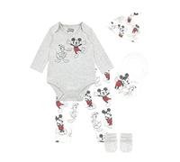 Disney Body Mickey Mouse et Donald Duck avec Bonnet et Bavette pour Bébé Garçon Ensemble de 5 Pièces pour Bébés Multicolore 12-18 mois