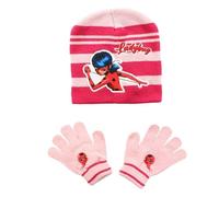 Disney Bonnet et Gants Miraculous Fille Ensemble d'accessoire d'hiver, Rose, Taille Normale
