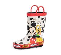 Disney Bottes en caoutchouc Mickey Mouse pour garçons | Bottes en caoutchouc à poignée pour enfants avec imprimé personnages de Mickey et Pluto en Beige Bottes en caoutchouc