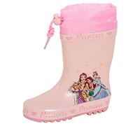 Disney Bottes en caoutchouc pour filles Princesses avec fermeture à cordon élastique et doublure chaude, rose, 8 UK Child