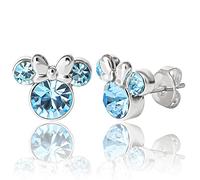 Disney Boucles d'oreilles à Tige avec Pierre de Naissance, Minnie Mouse pour Femme, Bijoux Disney(Mars)