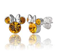 Disney Boucles d'oreilles à Tige avec Pierre de Naissance, Minnie Mouse pour Femme, Bijoux Disney(Novembre)