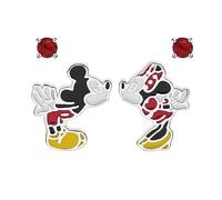 Disney Boucles d'oreilles à Tige en Argent Sterling Mickey et Minnie Mouse Dépareillées Baiser