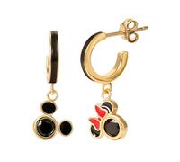 Disney Boucles d'oreilles créoles en argent sterling plaqué or 18 carats et zircone cubique pour femme