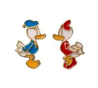 Disney Boucles d'oreilles en argent sterling plaqué or 18 carats sous licence officielle en forme de canard et marguerite, sans pierre précieuse