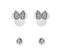 Disney Boucles d'oreilles enfant en acier inoxydable avec cristal, taille unique, acier inoxydable (Clara 1)