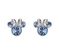 Disney Boucles d'oreilles Minnie Mouse en argent sterling avec pierre de naissance du mois de décembre, Argent sterling