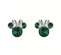 Disney Boucles d'oreilles Minnie Mouse en argent sterling avec pierre de naissance du mois de ma, Argent sterling