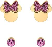 Disney Boucles d'oreilles Minnie pour Fille en Acier Inoxydable et Cristal de Zircone